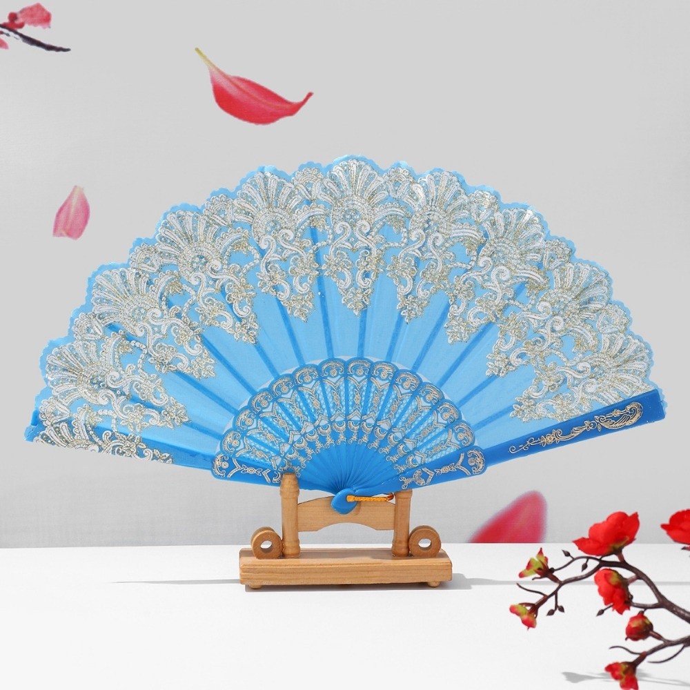 Photography Of A Man - Embroidered Folding Fan Hot Stamping Multicolors