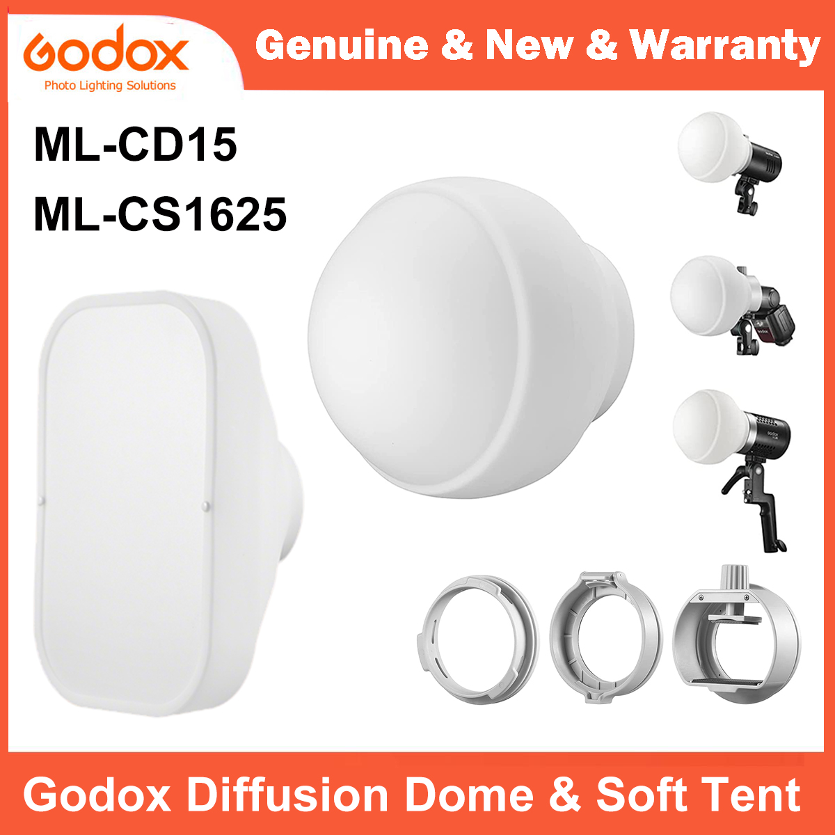 Pop Up Flash Diffuser - Godox ML-CD15 Diffusion Dome & ML-CS1625
