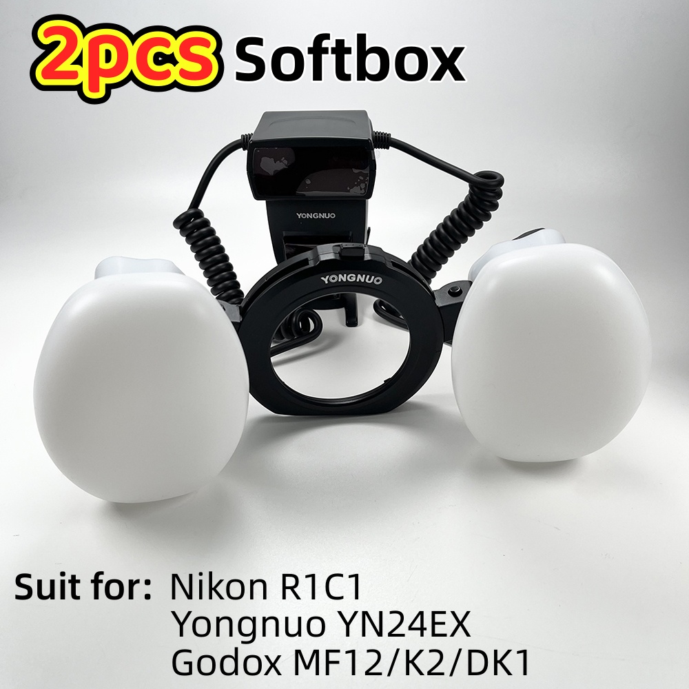 Pop Up Flash Diffuser - 2pcs Softbox Dual Head Flash Lamp