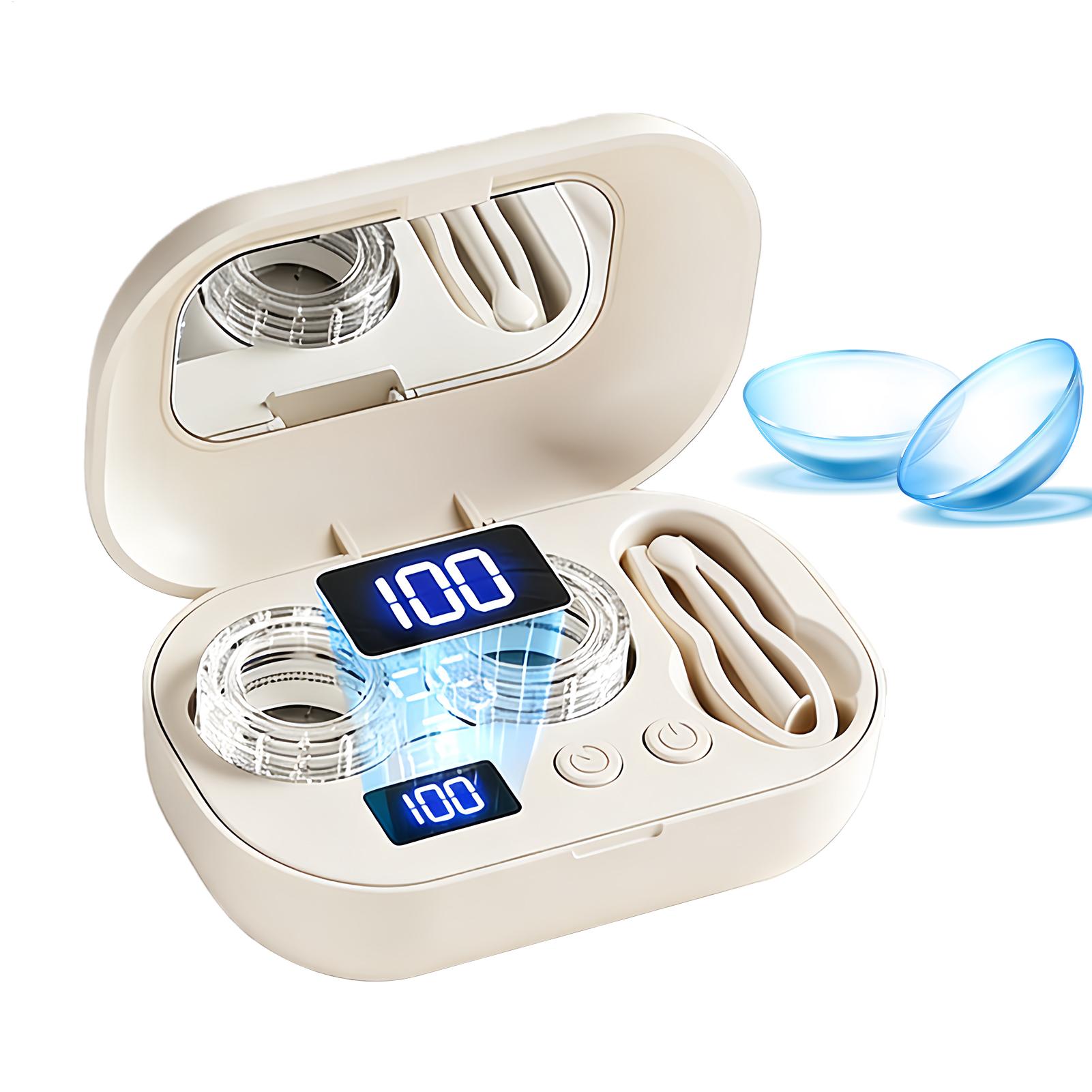Lens Cleaning Kit - Ultrasonic Contact Eye Cleaning Case Rechargable