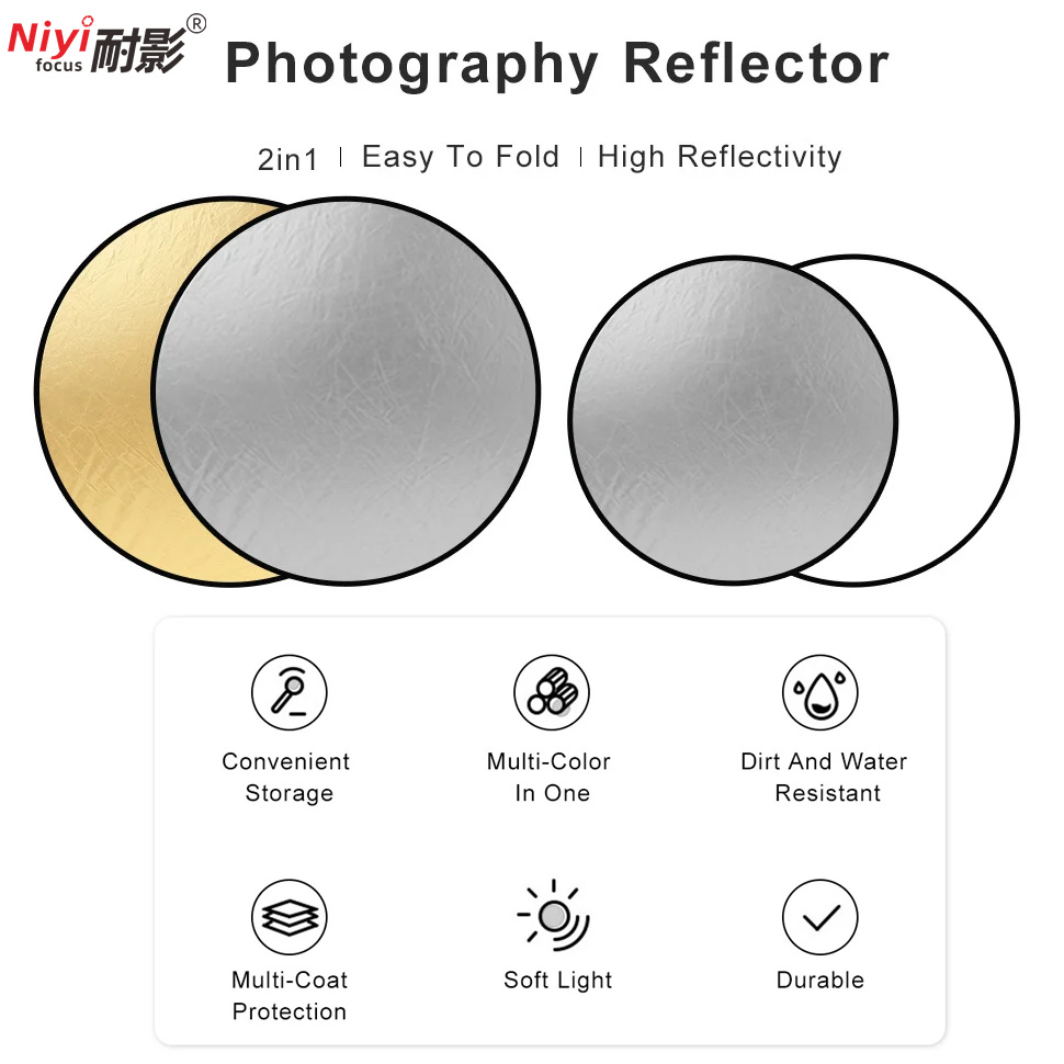2in1 Round Portable Reflector  - đánh giá và giá Pop Up Flash Diffuser