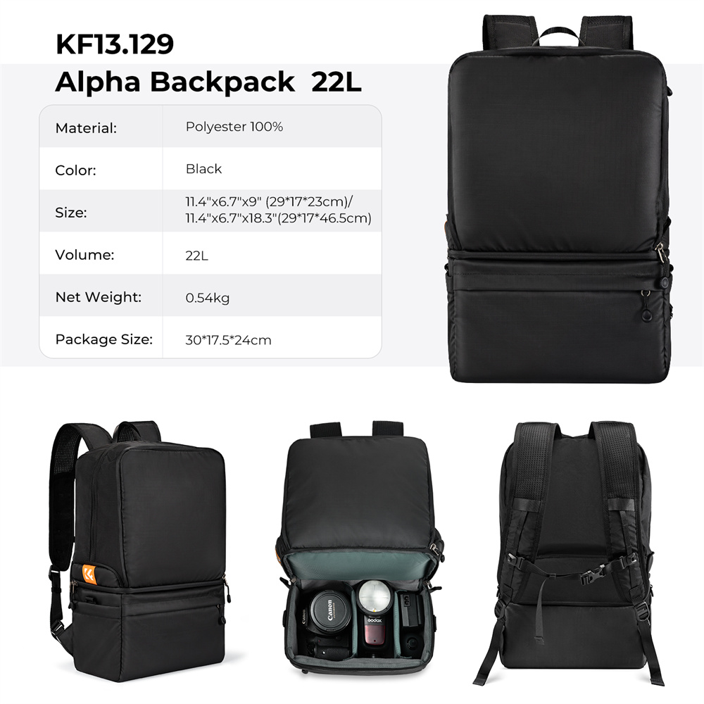 K&F CONCEPT 22L Camera Backpac - đánh giá và giá Camera Bag Waterproof