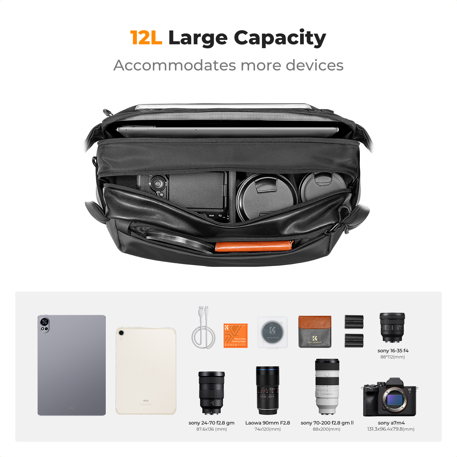 K&F CONCEPT 12L/10L Camera Sli - đánh giá và giá Camera Bag Waterproof