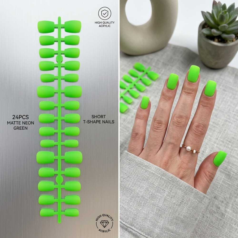 24PCS Matte Neon Green Short T - đánh giá và giá Photography Tips