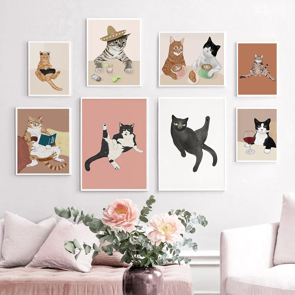 Funny Wine Black Cat Wall Art  - đánh giá và giá Photography Duck