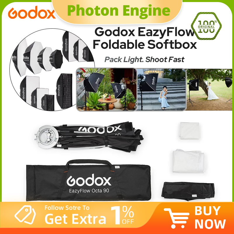 Godox EazyFlow series Foldable - đánh giá và giá Pop Up Flash Diffuser